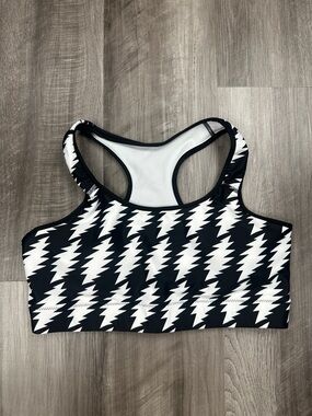 Section 119 Grateful Dead Black and White Bolt Sports Bra (NWOT) - Large